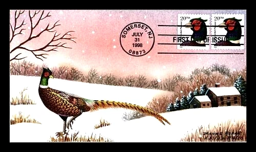 3050 20c Stamp (1998) THE COLORFUL RING NECKED PHEASANT FDC BY JEANNE HORAK - Image 1 of 1