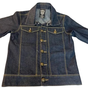 Pelle Pelle Youth Kid's Dark Casual Button-down Denim Jacket Black Size 8 - Picture 1 of 9