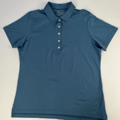 Camisa polo grande de golf Peter Millar para mujer UPF 50 trabajo fiesta resort top Core Ex Foto 1 de 4