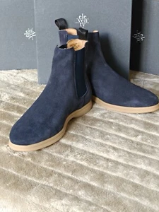 Botas Chelsea Eleventy de gamuza para hombre UK 8 US 9 azul marino 7300G (como Loro Piana) - Imagen 1 de 8