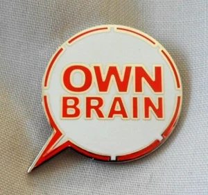 Ian Brown 'Own Brain' enamel badge.Stone Roses,Ripples,Mod,Indie,Oasis. - Foto 1 di 1