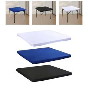 Square Fitted Table Cover Elastic Tablecloth for Dining End Table Picnic - Picture 1 of 18