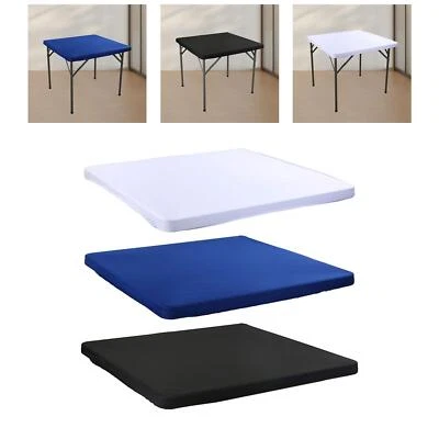 Square Fitted Table Cover Elastic Tablecloth for Dining End Table Picnic - Image 1 of 2