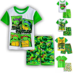 Kids Boys Ninja TurtlesPrint Pajamas Outfit T-Shirt Shorts Set Casual Sleepwear# - Picture 1 of 13