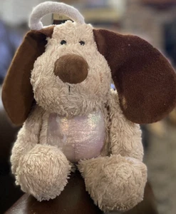 "Juguete suave de peluche de 12"" con alas doradas halo blanco y perro ángel tostado" - Imagen 1 de 7