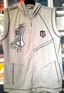 BESITKAS (BJK): TURKISH FC. / OFFICIAL SLEEVELESS ZIP-UP HOODIE, SIZE L - VGC. - Picture 1 of 10