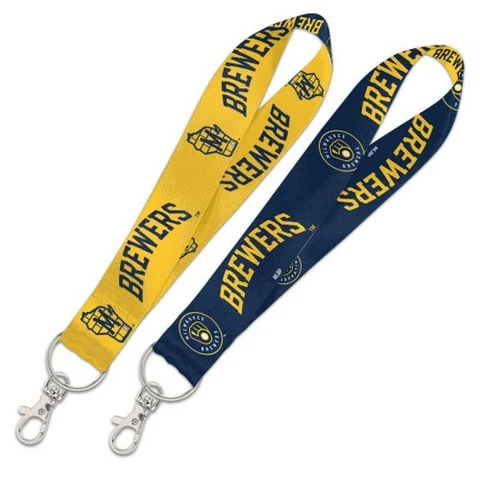Milwaukee Brewers 1 Inch Key Strap (NEW) MLB Key Chain Keychain ID Lanyard Cover