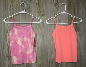 Wonder Nation Girls NWT Medium 7-8 Cami Tank Set 2 pack Undershirt Pink Coral - Picture 1 of 6