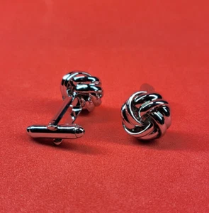 Timeless Knot Design Cufflinks - Unique Gift for Men Formal Wear Accessory - Picture 1 of 6