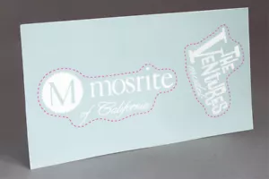 MOSRITE THE VENTURES MODEL 1963 -64 BIG WHITE WATER SLIDE DECAL GUITAR HEADSTOCK - Picture 1 of 5