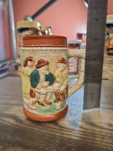 Mini Beer Stein Mug 3 Dimensional Vintage Japan 4" Tall FREE Same Day Shipping  - Picture 1 of 12
