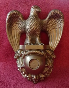 Vtg 1971 Eagle Wall Decor Hollow Ceramic Gold Federal Style Unique - Picture 1 of 10