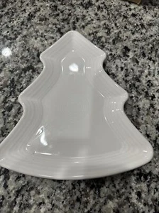 FIESTA christmas 10" TREE PLATE white SERVING HOLIDAY cookie PLATE new - Picture 1 of 2