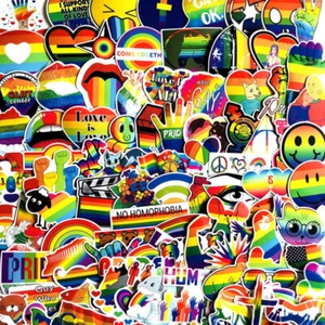 ⭐ 100 Stück Rainbow Gay / Lesbian LBGT Skater laptop deko Stickerbomb Aufkleber - Bild 1 von 5