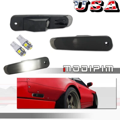 Juego de luces de señalización laterales traseras ahumadas con bombillas blancas para Nissan 300ZX Z32 1990-1996 Foto 1 de 4