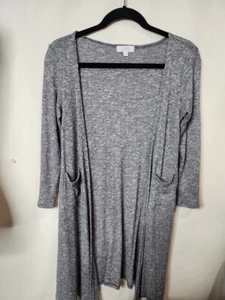 Lularoe Sariah Cardigan Duster Sweater Size 12 Blue White Heathered - Picture 1 of 7