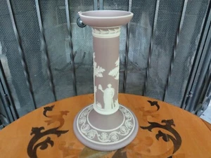 Wedgwood Lilac Jasperware Muses 7" Tall Candlestick Candle Holder (c.1875) - Picture 1 of 6