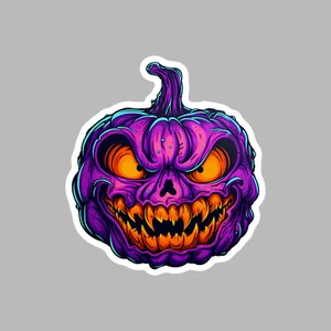 Psychedelic Pumpkin Decal for Car Truck Window Bumper Graphic Neon Halloween - Picture 1 of 12