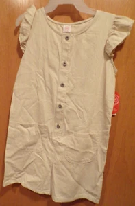 Beige Shapeless Ruffle Sleeve ROMPER~Girl's  Size XXL (18) ~New W/Tags - Picture 1 of 1