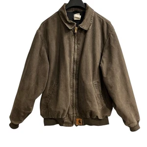 Carhartt Jacket Mens XL Brown Canvas Mesh Lined Bomber J102TMB Utility Workwear - Picture 1 of 15
