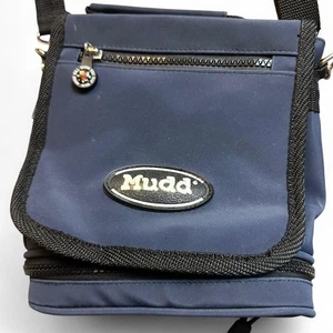 Borsa a tracolla piccola vintage Y2K Mudd navy con più tasche - Foto 1 di 8