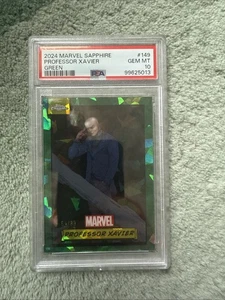 PROFESSOR XAVIER 2024 TOPPS CHROME MARVEL SAPPHIRE GREEN GEM /99 PSA 10 - Picture 1 of 2