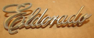 Vintage Cadillac Eldorado 4-1/2" Gold Script Emblem - 1614599 Style #3 - Picture 1 of 2