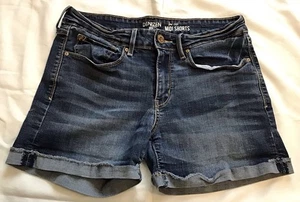 WOMENS LEVI'S DENIZEN LOW RISE DISTRESSED DENIM SHORTS 30" WAIST - Picture 1 of 2