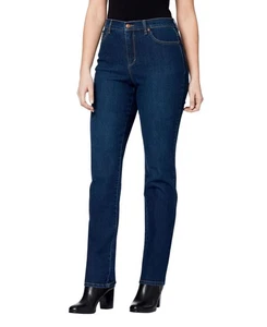 Gloria Vanderbilt Womens Petite Amanda Straight-Leg Jeans Madison Blue 4P - Picture 1 of 8