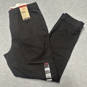 Levis XX Chino Joggers Uomo Medium Elasticizzato Conico Coulisse Nero Nuovo con etichette - Foto 1 di 9