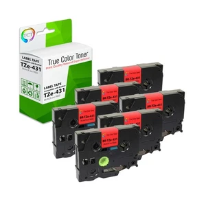 Repuesto de cinta de etiqueta compatible TCT Premium para Brother TZe-431 - Paquete de 6 - Imagen 1 de 2
