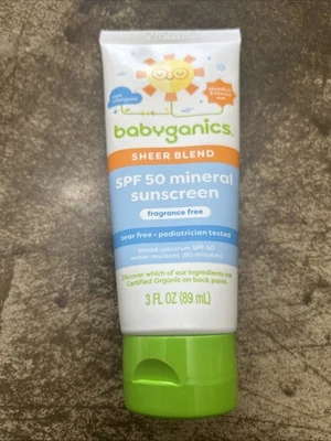 Babyganics минеральный солнцезащитный крем прозрачная смесь SPF 50 3 унц.  - Изображение 1 из 2