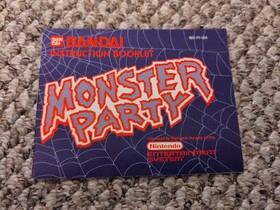 Monster Party Nintendo NES Instruction Manual Booklet ONLY Retro Vintage Nice
