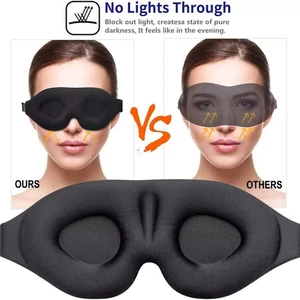 Maschera Sonno 3D Sagomata Copri Occhi Ultra Morbida Protezione Ciglia Blocco Luce - Foto 1 di 8