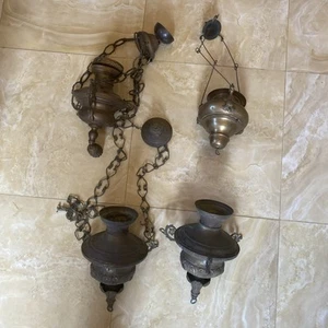 Lot of four lamps for the most holy to be restored - Picture 1 of 17