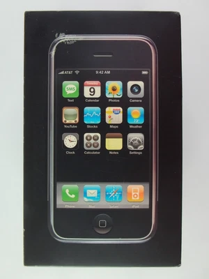 Apple iPhone 2g 8gb 1st Generation A1203 - MATCHING BOX & SIM CARD - Rare 2007 - Image 1 of 4