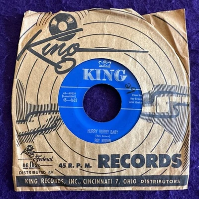 ROY BROWN Hurry Hurry, Baby / Travelin' Man 45 KING Shouter Blues VG - Image 1 of 4