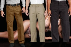 Lote de 3 pares de pantalones de trabajo Dickies talla 44 negro y tostado doble rodilla 1 carpintero marrón - Imagen 1 de 22