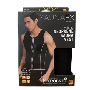 SAUNAFX Men’s XXL Neoprene Sauna Heat Trapping Vest Workout Sweat NEW Black 2XL - Picture 1 of 4