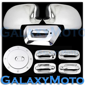 Chevy Avalanche Chrome FULL Mirror+4 Door Handle+w/o PSG KH+Tailgate+Gas Cover - Picture 1 of 1