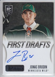 2013-14 PANINI PLAYBOOK JONAS BRODIN RC AUTO FIRST DRAFTS ROOKIE AUTOGRAPH Wild