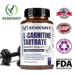 Tartrato de L-Carnitina 1500 mg - Quemador de grasa, pérdida de peso, energía, refuerzo del metabolismo - Imagen 1 de 12