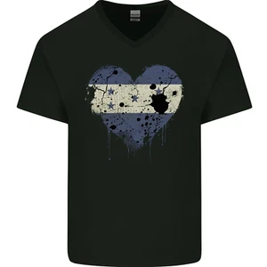 Love Honduras Flag Honduran Day Football Mens V-Neck Cotton T-Shirt - Bild 1 von 3