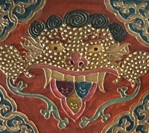 Jewelry Chinese Wood Dragon Painting Box Treasure Pouch Vintage 12 - Imagen 1 de 11