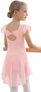 Dance Ballet Leotard for Toddler Girls Ballerina Dresses Outfit Back Bow Flut... - Picture 1 of 7