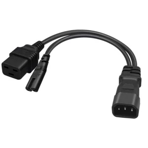 C14 to C7 + C19 Y Splitter Power Plug Cord,Single IEC 320 C14 to C7+C19 Splitter - Afbeelding 1 van 6
