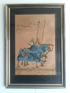 Turnierbuch nach Hans Burgkmair Deutsches Zeichnung Aquarell - Bild 1 von 7