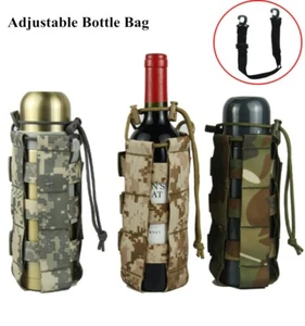 Adjustable Tactical Water Bottle Pouch Military Molle System Kettle Bag Holder - Picture 1 of 25