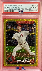 2024 Topps Update US29 Blake Watson PSA 10 Diamondbacks Yellow Crackle RC 50/50 - Bild 1 von 2