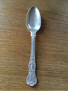 ANTIQUE SOLID SILVER COBURG PATTERN TEA SPOON LONDON 1925 - Picture 1 of 3